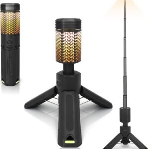 Telescopic Camping Lights,Portable Camping Lantern with Storage Bag,10500mAh Rechargeable Outdoor Adventure Emergency Light,Waterproof LED Work Lights with Magnetic (Black)