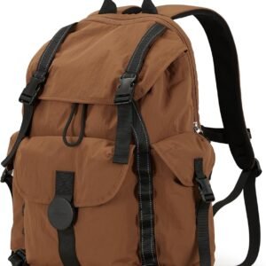 Travel Backpack for Women Men, 18 Inch Carry On Laptop Backpack Flight Approved fits 16'' Laptop, Lightweight Waterproof Hiking Backpack Travel Outdoor Business Casual Daypack, Brown